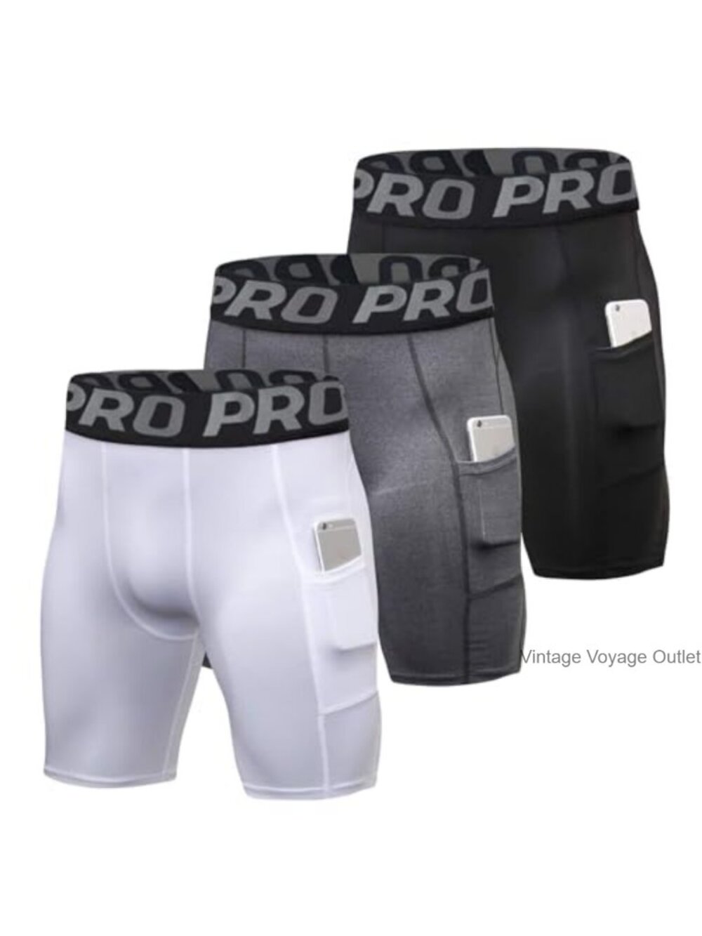 Mens Compression Shorts with Pocket 2 Pack Quick Dry Athletic Spandex Running
